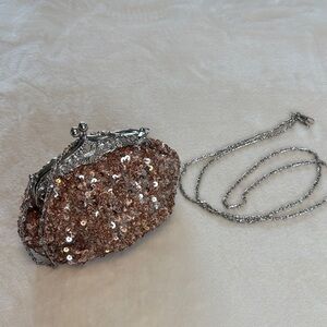 Elegant HUFFA Clutch Purse Silver Crystal Evening Bag Women Wedding Diamantes